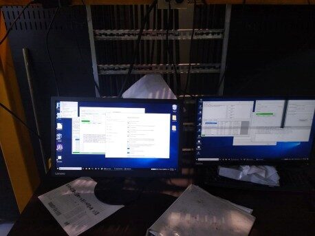 Control room monitors running the traceability system